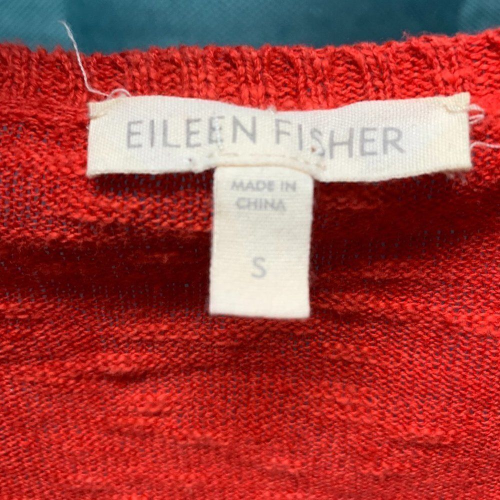 Eileen Fisher Orange Short Sleeve Sweater Size Small - Picture 3 of 5